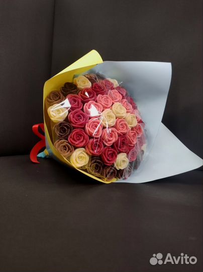 Розы из Бельгийского Шоколада - 51 шт в Букете