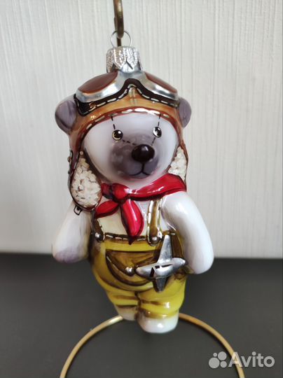 Ёлочная игрушка Ариель мишка пилот