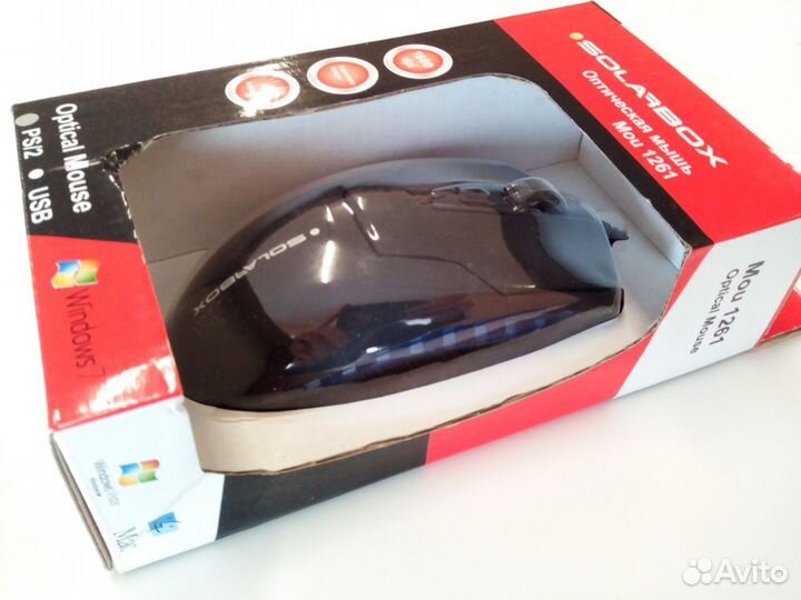 Мыши Solar Box PS2 MOU1261/PS/2/проводная/черная