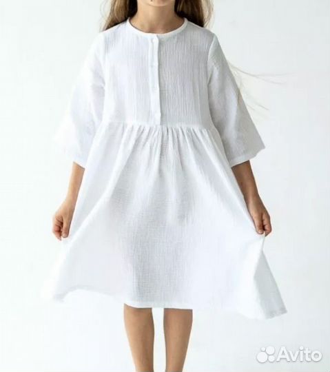 Белое платье из муслина 122