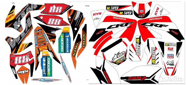 Набор наклеек на мотоцикл зндуро кросс