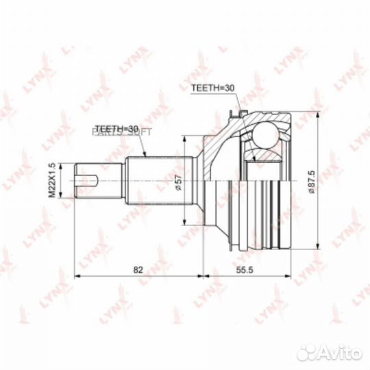 Шрус наружный перед прав/лев