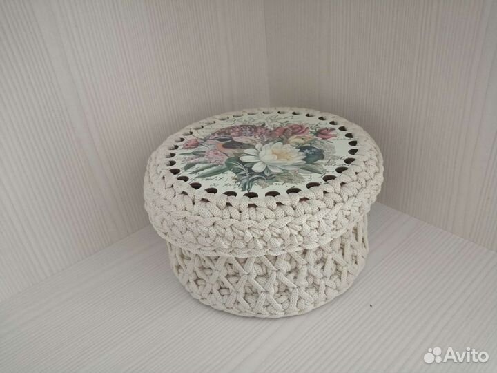 Салфетки и корзинки из джута. Ручная работа