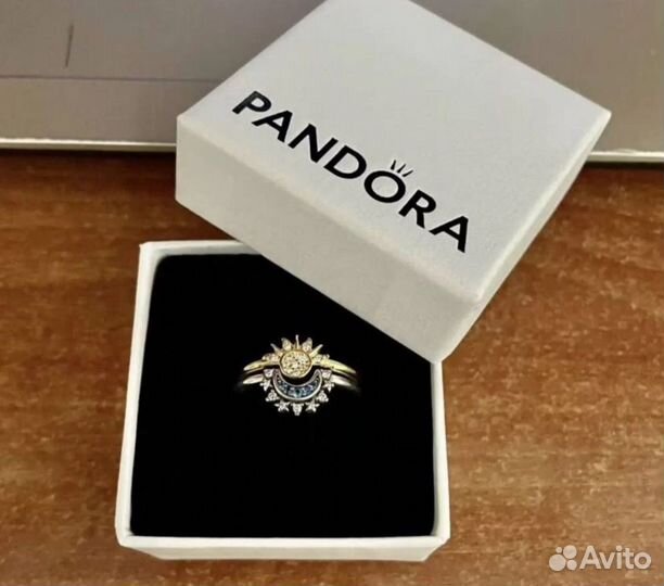 Pandora кольцо парные солнце луна