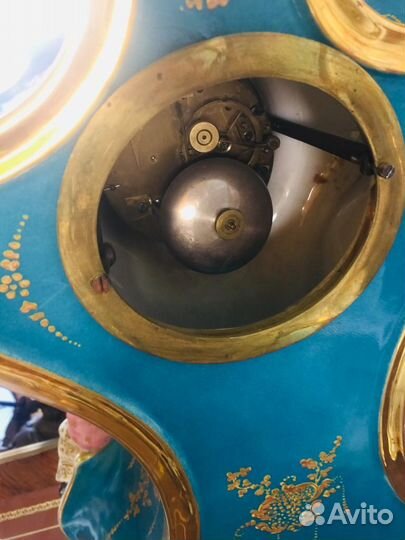 Антик часы камин фарфор винтаж 19век Севр