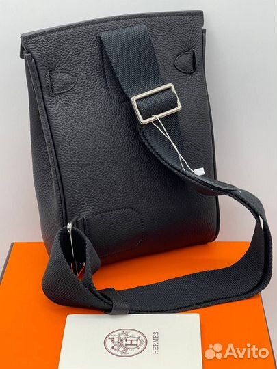 Сумка Hermes Sling натуральная кожа чёрная