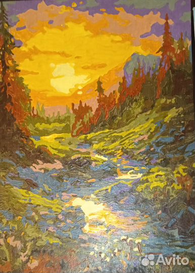 Картины по номерам в рамке под стеклом