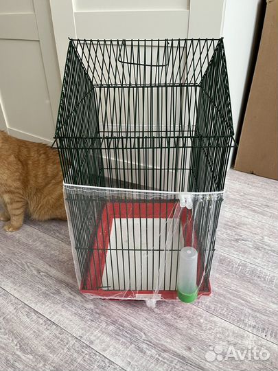 Клетка для попугаев с сеткой от мусора и перьев