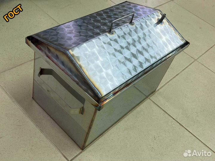Коптильня из нержавеющей стали крышка домик