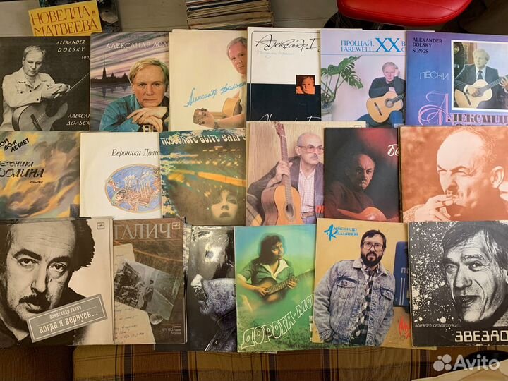 Пластинки Мелодия: барды, шансон. 81 шт. EX/NM