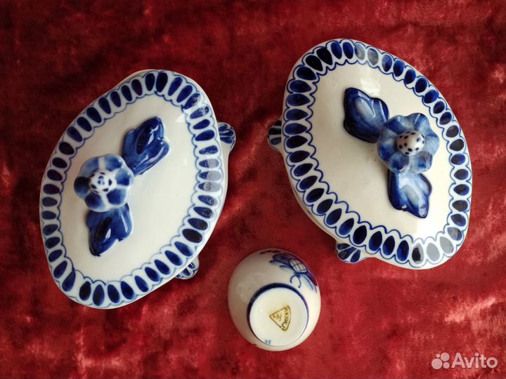 Шкатулка фарфоровая Гжель Посуда СССР