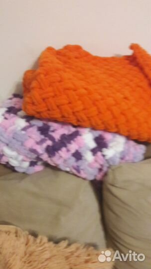 Плед детский вязаный ручная работа