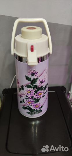 Термос китайский с помпой СССР Sunflower