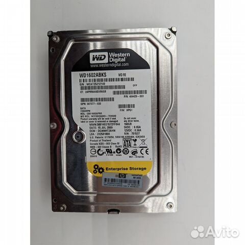 Жесткий диск WD1602abks, WD, 160 Гб, SATA, 3.5