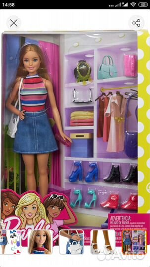 Новая Barbie с набором обуви, сумок - Mattel