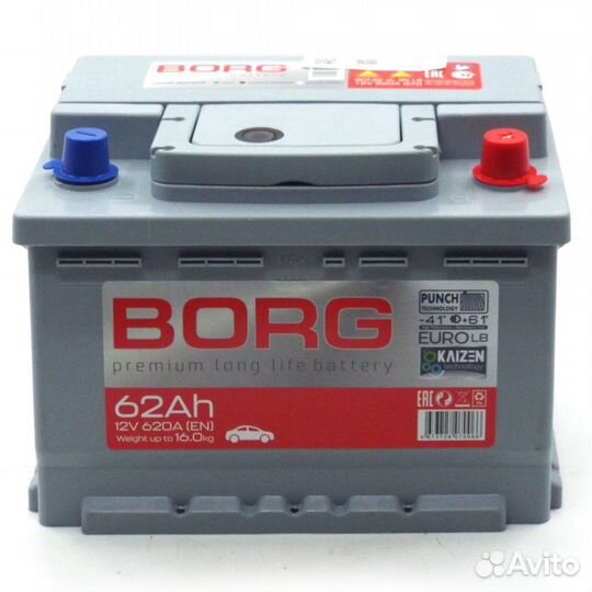 Аккумулятор borg Premium 62 Ач о.п. Ford