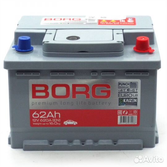 Аккумулятор borg Premium 62 Ач о.п. Ford