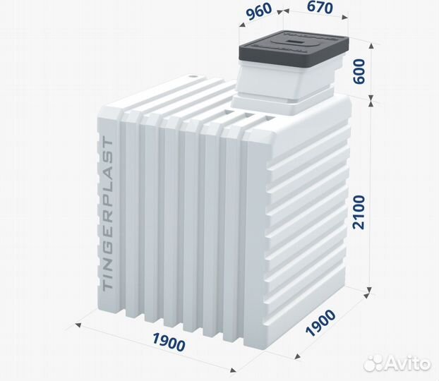 Погреб бесшовный пластиковый Тингард Т-1900