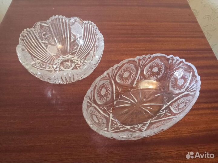 Хрустальная ваза, салатница, бокалы
