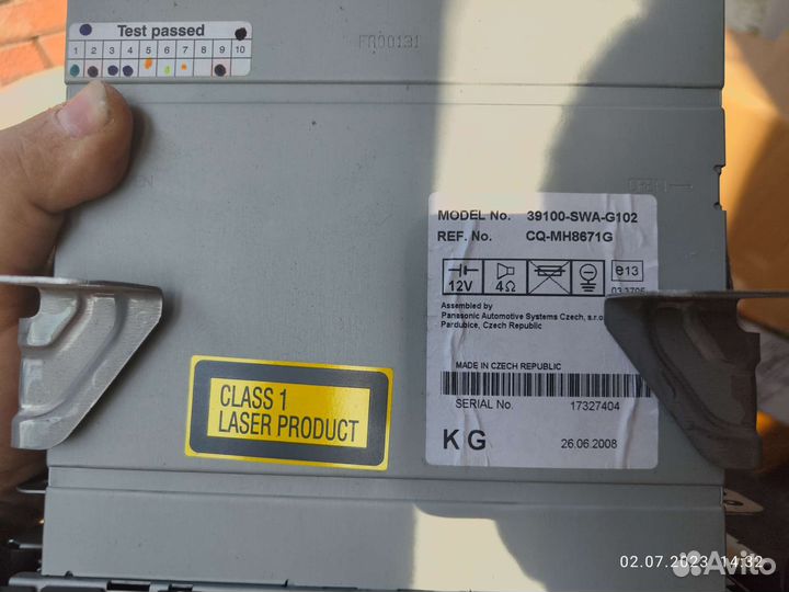 Штатная магнитола Honda CR-V