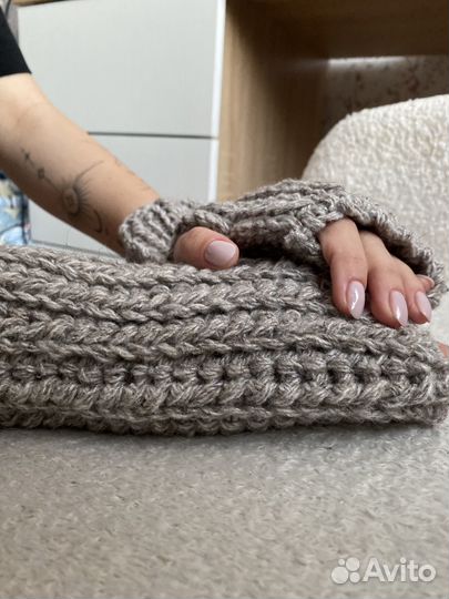 Митенки вязаные, варежки