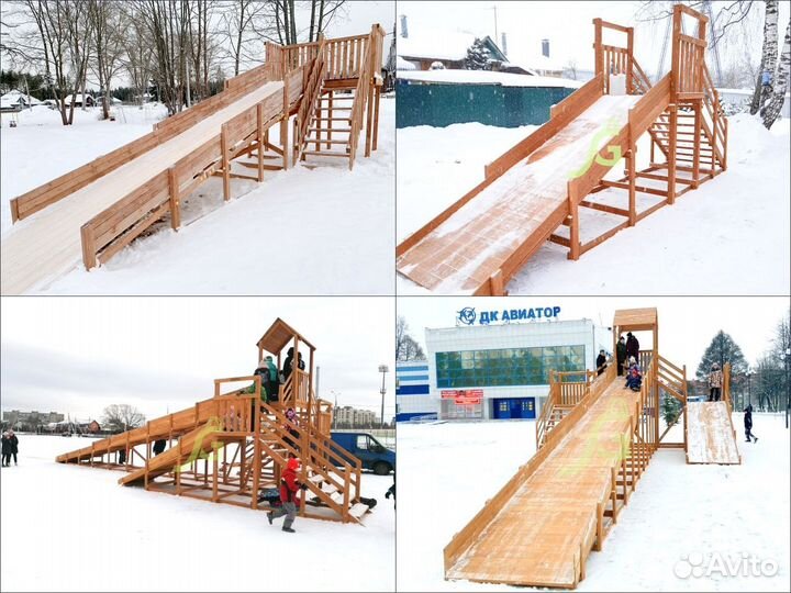 Зимние деревянные горки