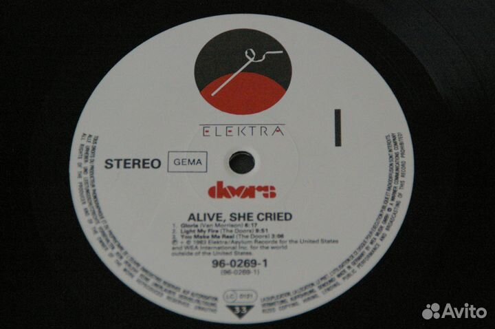 Пластинка Doors – Alive, She Cried 1983 Germany