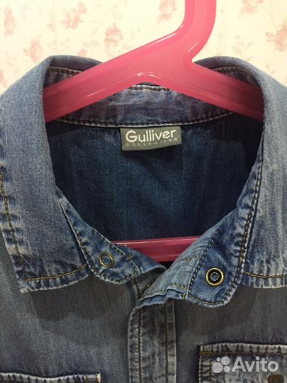 Джинсовая рубашка на девочку 8-10 лет