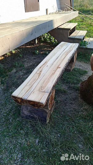 Стулья табуретки столы лавочки из бревна