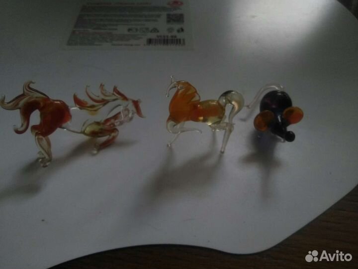 Фигурки из цветного стекла, мини