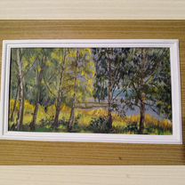 Пейзаж Роща, холст, масло, 39 х 22