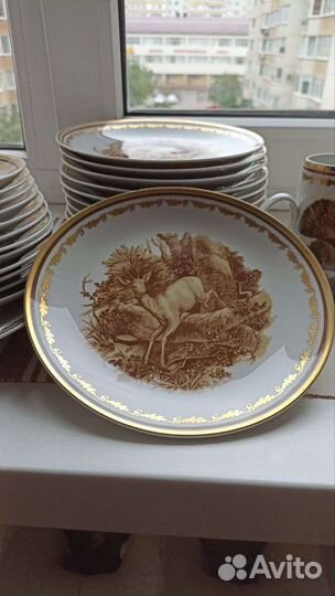 Чайный и кофейный сервиз Охота, и сервиз Афина