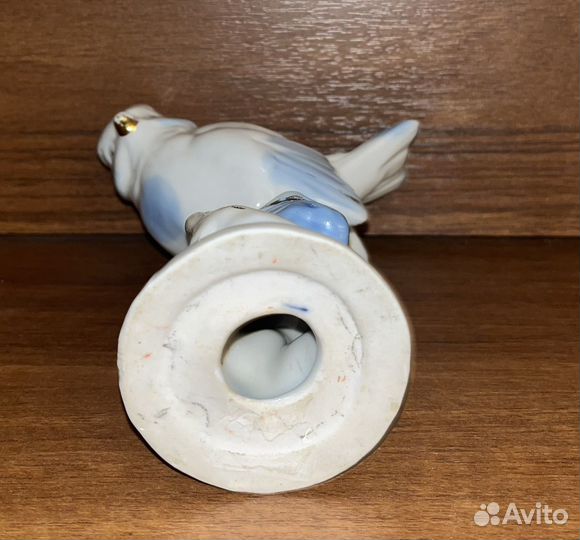 Фарфоровая статуэтка птица гжель СССР
