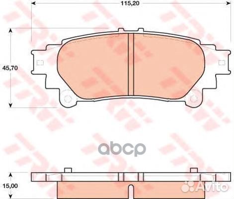 Колодки тормозные дисковые зад lexus RX (L