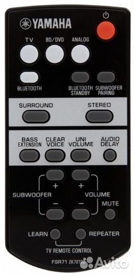 Пульт аналог Yamaha FSR71 ZK72120 для саундбара
