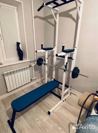 Турник брусья прес 3 в 1 Напольный-2 + скамья жима