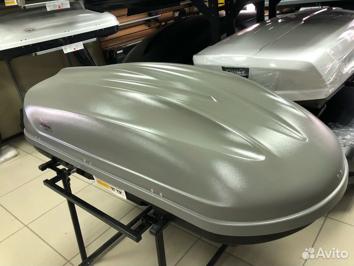 Бокс багажник на крышу Turino 1 серый