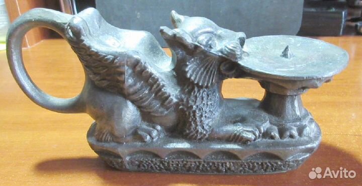 Подсвечник Крылатый Лев (Грифон) СССР Винтаж 1970