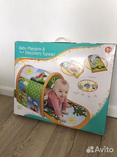 Развивающий коврик-туннель 2в1