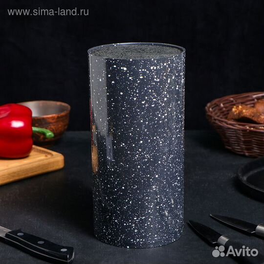 Подставка под ножи с наполнителем «Чёрный гранит»