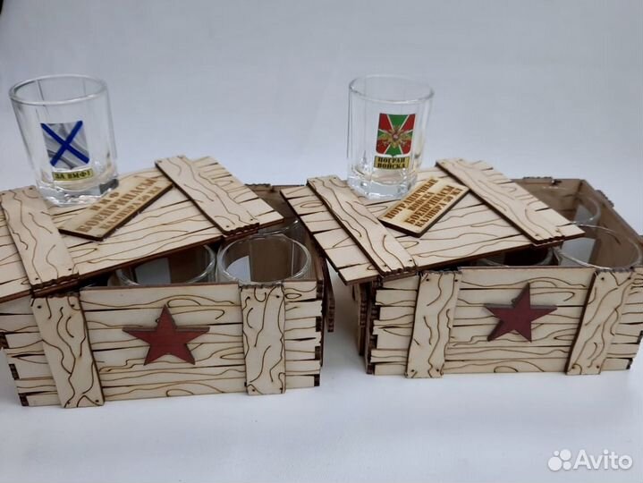 Набор сувенирный (рюмки+ ящик) в ассортименте