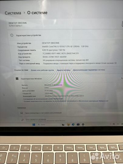 Microsoft surface laptop 3