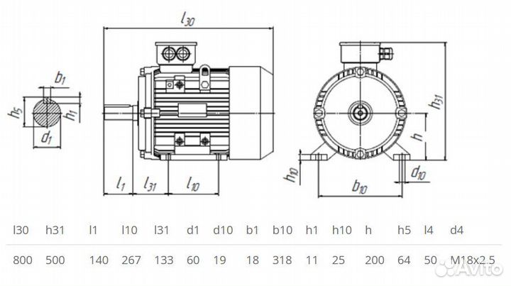 Электродвигатель 5аи 200 М6 (22кВт / 1000об)