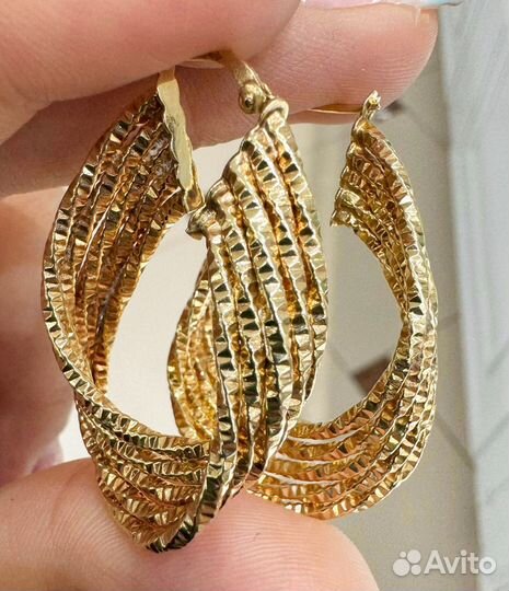 Золотые серьги 585 проба. У