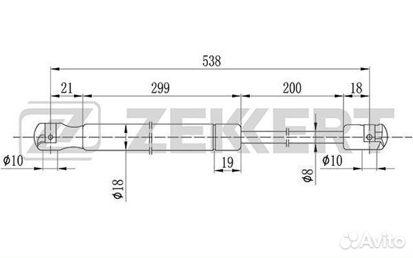 Пружина газовая багажника Opel Meriva A