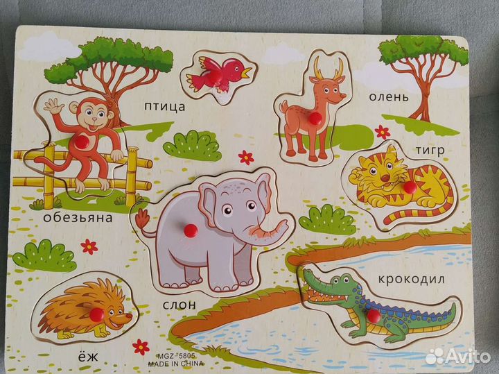 Деревянные пазлы вкладыши