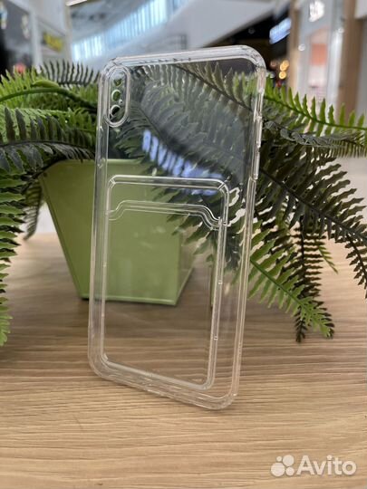 Прозрачный чехол с кармашком на iPhone XS Max