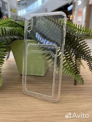 Прозрачный чехол с кармашком на iPhone XS Max