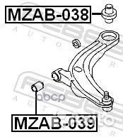 Сайлентблок задний переднего рычага mzab038 Febest