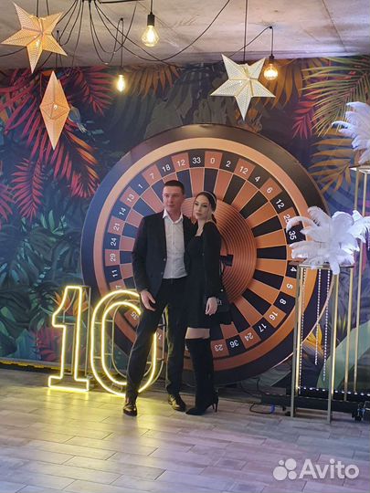 Неоновые цифры на фотозону